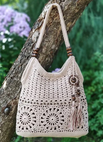 Pattern crochet bag women Handmade boho purse tutorial PDF