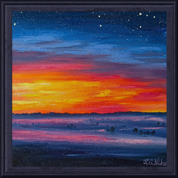 Sunset Mini Canvas Painting, Small Original Oil Painting, Oc - Inspire  Uplift