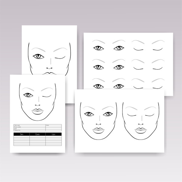 makeup face chart template