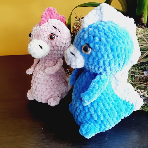 Blue and Pink Creature Crochet PDF Pattern Plush Amigurumi