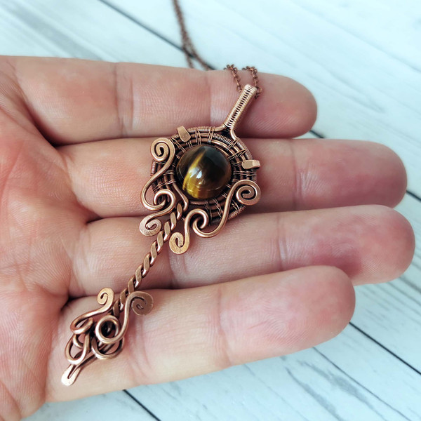 Tiger Eye Wire Wrap Crystal Point Pendant Magnetite Magnetic Necklace –  Access Possibilities