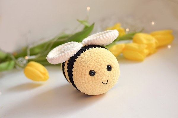 wasp plush, bee happy chubby bee plush toy, bumblebee gifts, - Inspire  Uplift