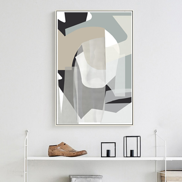 Gray abstract posters of 3 on the wall, easy to download 1