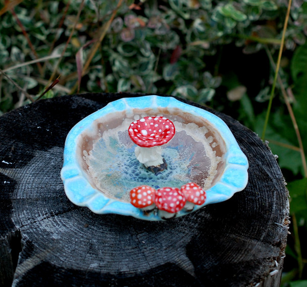 Ceramic ashtray Mushroom Fly agaric figurine Small decorativ - Inspire  Uplift