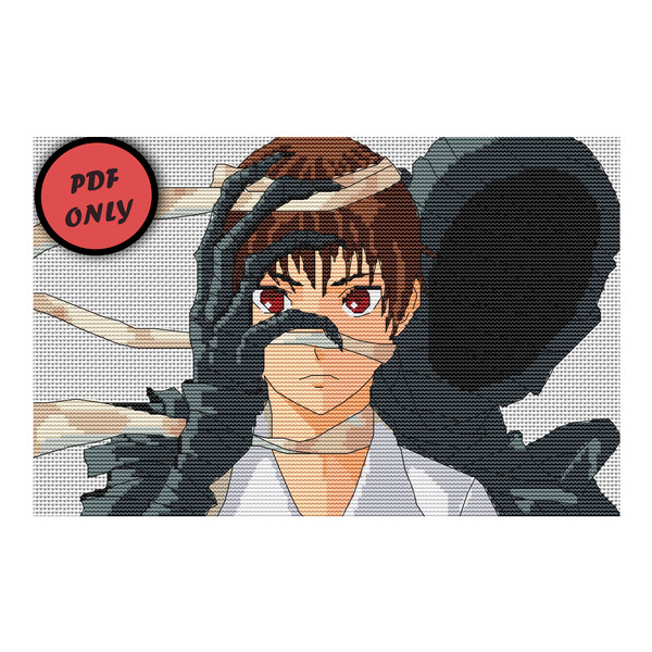 Anime cross stitch pattern Nagai Monster PDF - Inspire Uplift