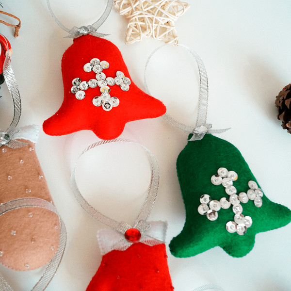 Felt Christmas ornaments, Christmas tree decorations, Christ