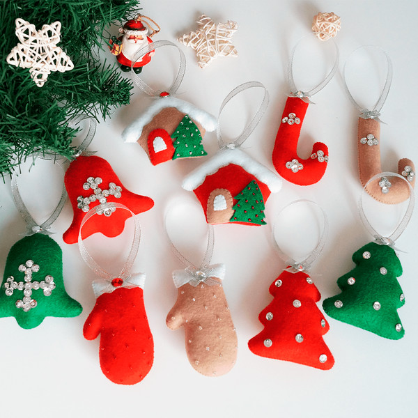 Felt Christmas ornaments, Christmas tree decorations, Christ