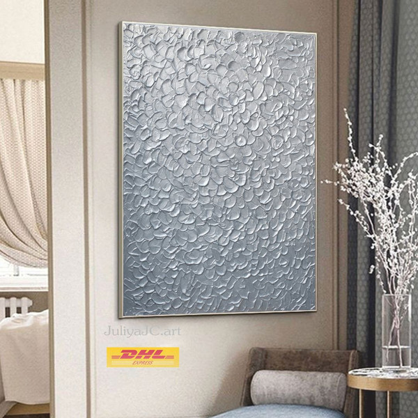Silver-textured-wall-art-large-minimalist-art-abstract-painting-silver-wall-decor