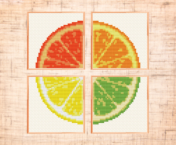 Lemon cross stitch PDF pattern Easy Kids cross stitch /97/ - Inspire Uplift