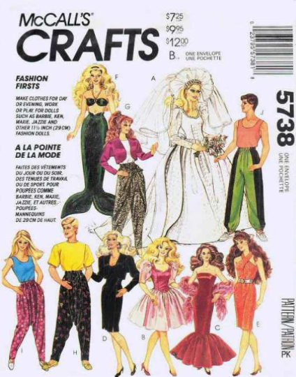Sewing patterns for dummies 11 1/2 Barbie doll Fashion doll - Inspire  Uplift