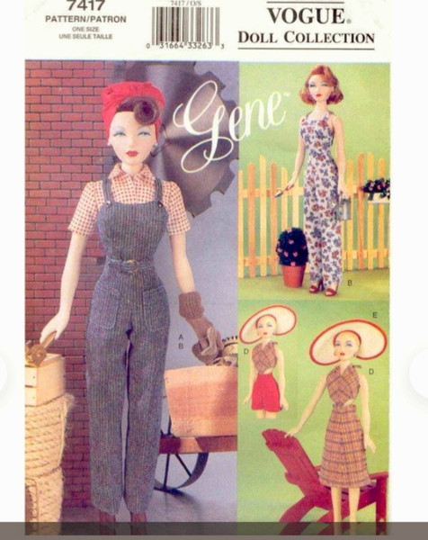 Vogue Doll Collection 7381, Gene Doll Pattern