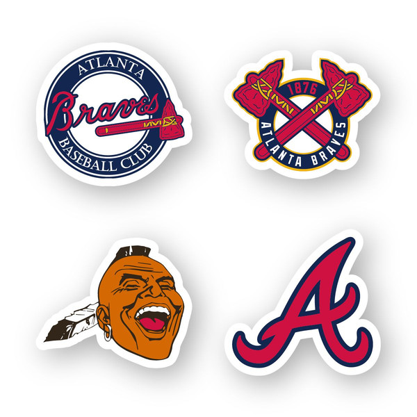 Atlanta Braves MLB Logo Sticker Set 4pcs by 3 inches Die Cut - Inspire  Uplift