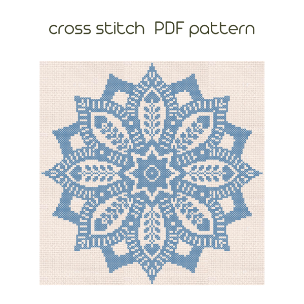 Carpet Cross Stitch Pattern, Ornament Counted Cross Stitch Chart