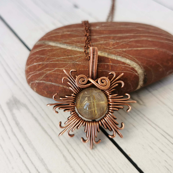 Wire-wrapped-copper-necklace-with-natural-Rutilated-Quartz-Sun-pendant-with-Rutilated-Quartz-bead-4.jpg