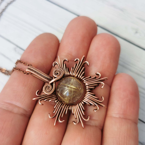 Wire-wrapped-copper-necklace-with-natural-Rutilated-Quartz-Sun-pendant-with-Rutilated-Quartz-bead-8.jpg