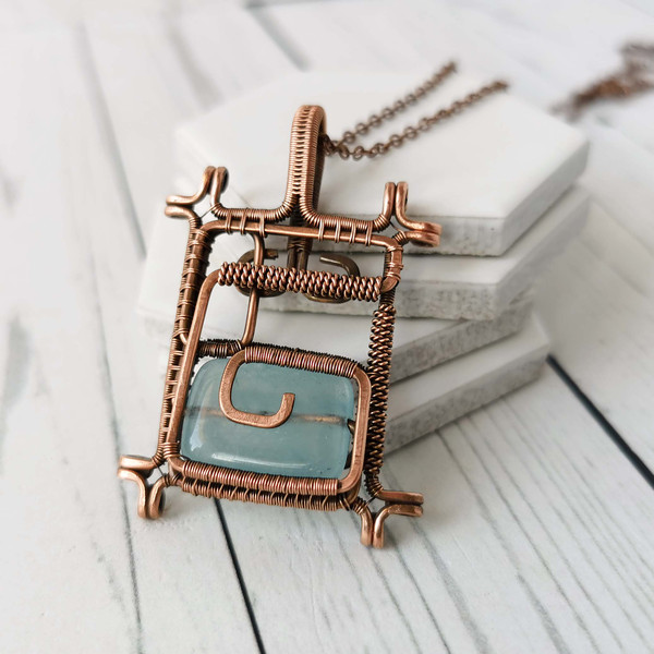 Copper-necklace-with-Aquamarine-Wire-wrapped-pendant-with-Aquamarine-4.jpg