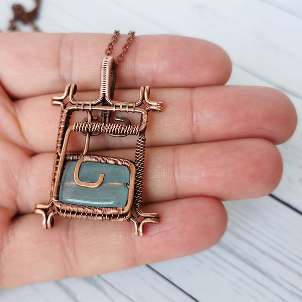 Copper-necklace-with-Aquamarine-Wire-wrapped-pendant-with-Aquamarine-9.jpg