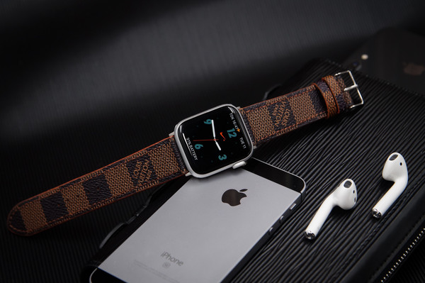 Custom Made Luxury L.V Brown Leather Apple Watch Band for Ap - Inspire  Uplift