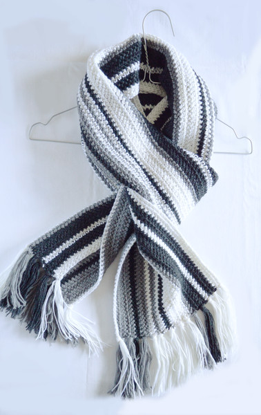 Crochet striped long wool scarf. Long warm scarf. Knitted sc - Inspire ...