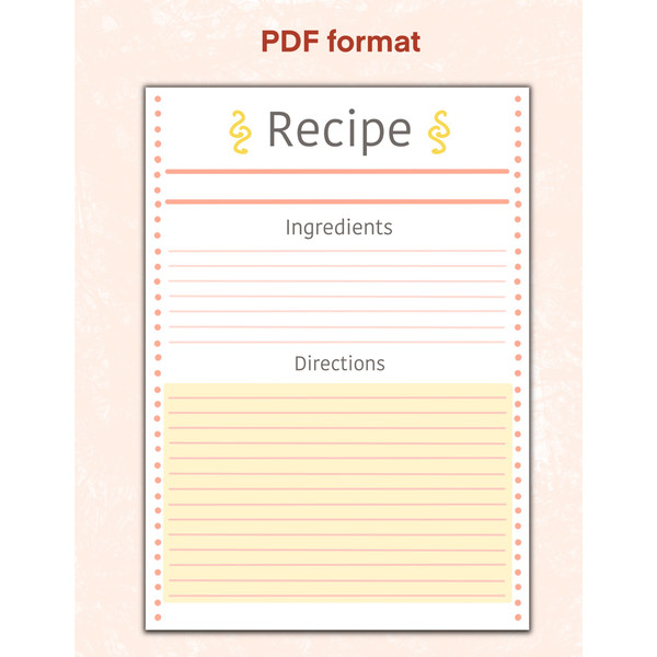 Recipe Template, Printable Recipe, Recipe Page, Cookbook Tem - Inspire ...