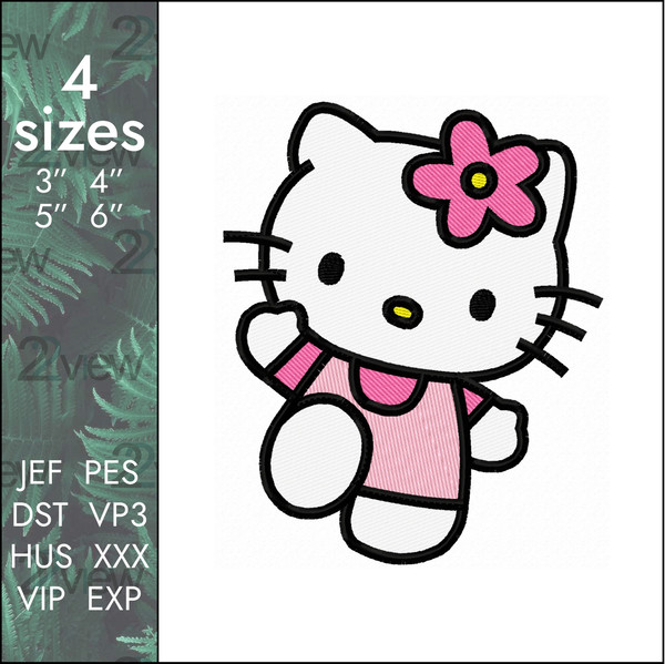 Hello Kitty Pink 2 embroidery design