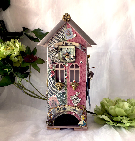 Alice Tea house, Wooden tea box, Alice in wonderland, Tea Party