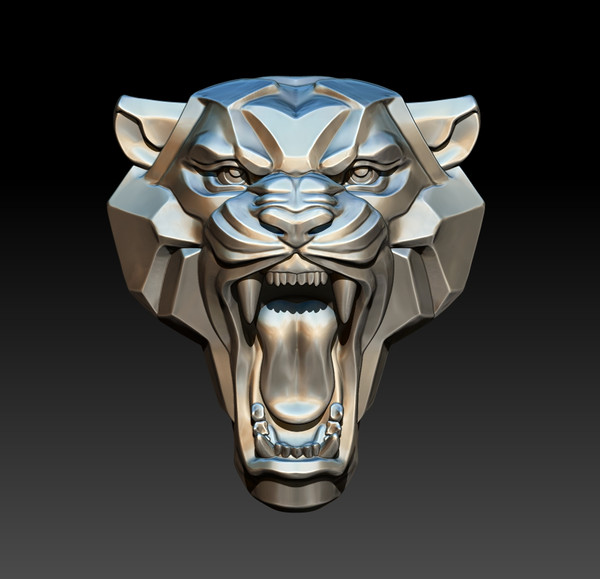 3D file Tiger head STL file 3d model - relief for CNC router or 3D