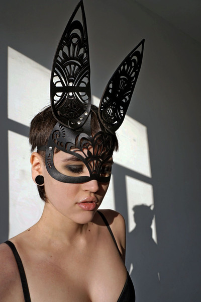 genuine leather mask, cat mask, play mask, bdsm mask, leathe - Inspire  Uplift