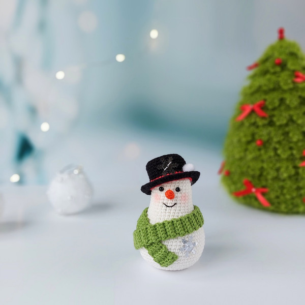 Amigurumi snowman pattern, crochet pattern snowman, tutorial christmas toy, christmas snowman, christmas tree decor