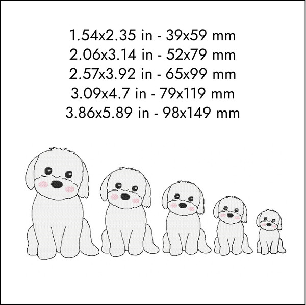 cute dog bichon sweatshirt machine embroidery design