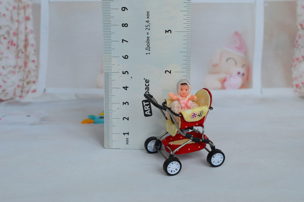 Handmade -1/24 -scale- miniature- doll -stroller-4