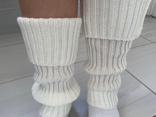 Buy White Legwarmers Knitted Dance Ballet Fashion Knee - Inspire