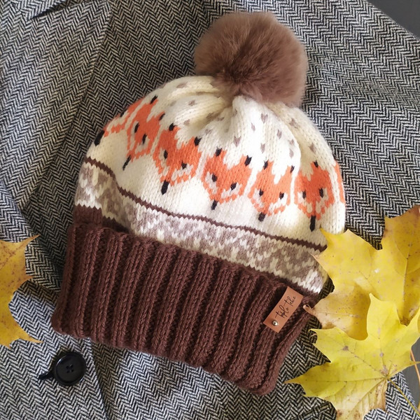 Knitted-brown-winter-womens-hat-3