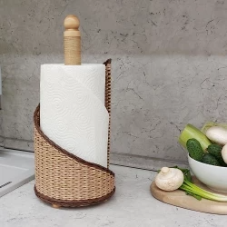 Rustic paper towel holder with wooden tip. Storage and decor - Inspire  Uplift