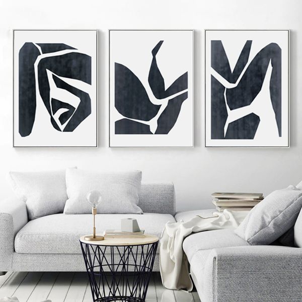 Abstract Couple Indigo Art Set Of 3 Prints Printable Art Tri - Inspire ...