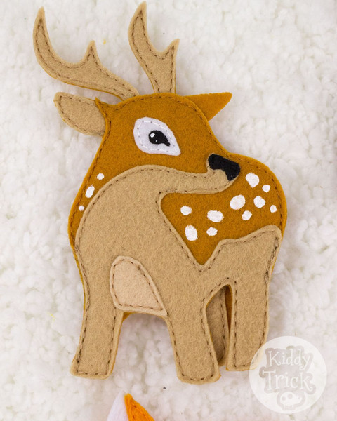 Felt white-tailed deer toy