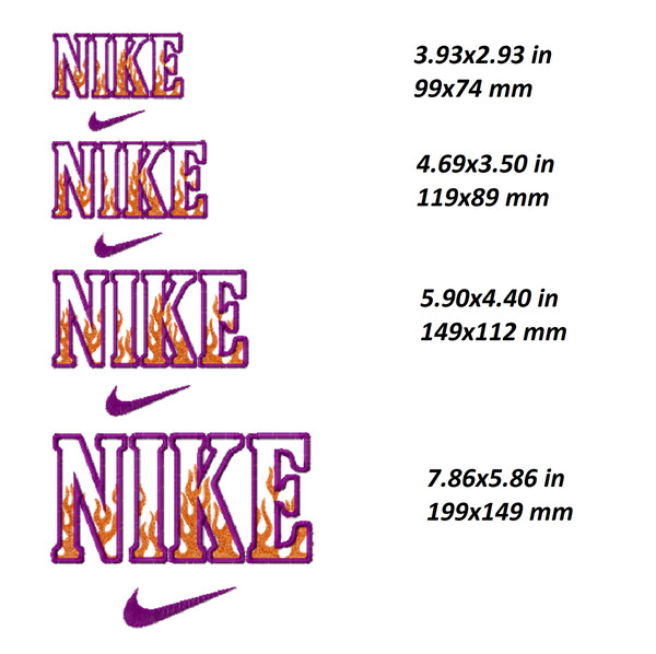 burning custom nike logo machine embroidery design