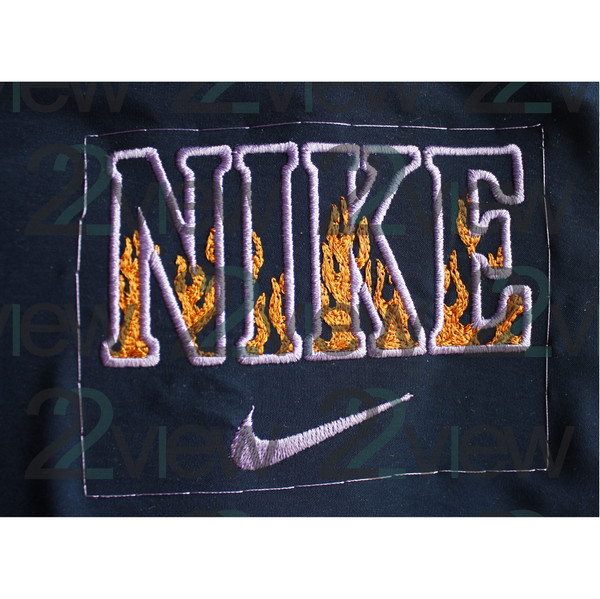 custom basketball burning nike logo machine embroidery design