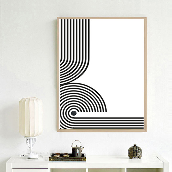 minimalist posters, mid centure art set of 6 prints, in gray tones