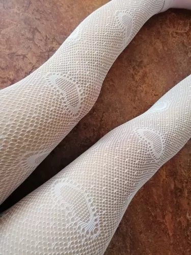 Women's White Fishnet Tights