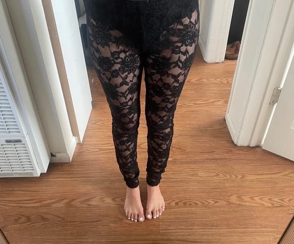 Buy Black Lace Leggings Womens Floral Lace Tights - Inspire Uplift