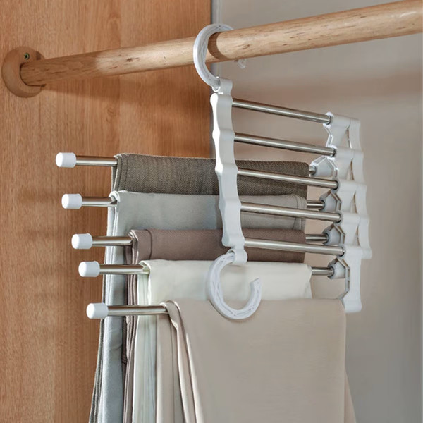 Space Saving Multi Pants Hanger With Clips - Inspire Uplift