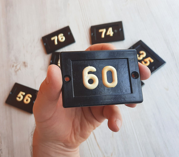 60 black door number sign vintage