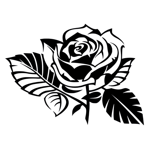 Black Rose Svg, Flower Svg, Motif Sketch Svg, Black Flower S - Inspire  Uplift