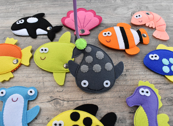 Magnetic Felt Fishing Game for toddlers PDF Pattern, Set of - Inspire Uplift