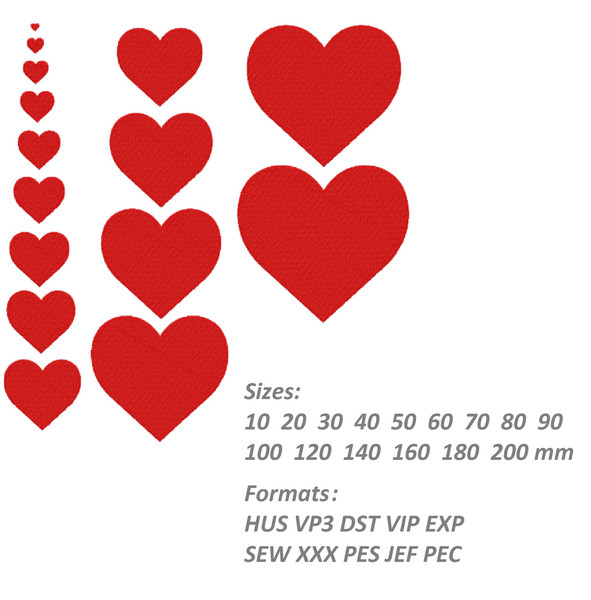 heart hearts love machine embroidery design designs