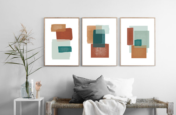 Three abstract geometric prints are available for download