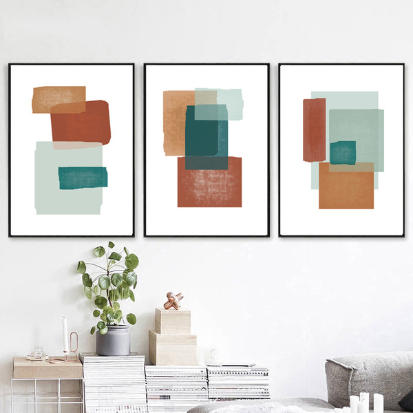 Three abstract geometric prints are available for download