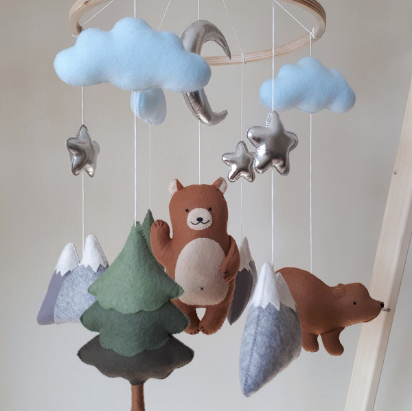 Leaping Fawn Baby Mobile Baby Crib Mobile Baby Shower Nursery Decor  Handmade Baby Mobile 