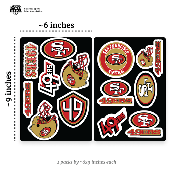 San Francisco 49ers - Sheet Of 3 Carbon Fiber Triple Spirit Stickers at  Sticker Shoppe